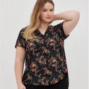 Torrid Floral Chiffon Blouse - Like New - Worn Once
